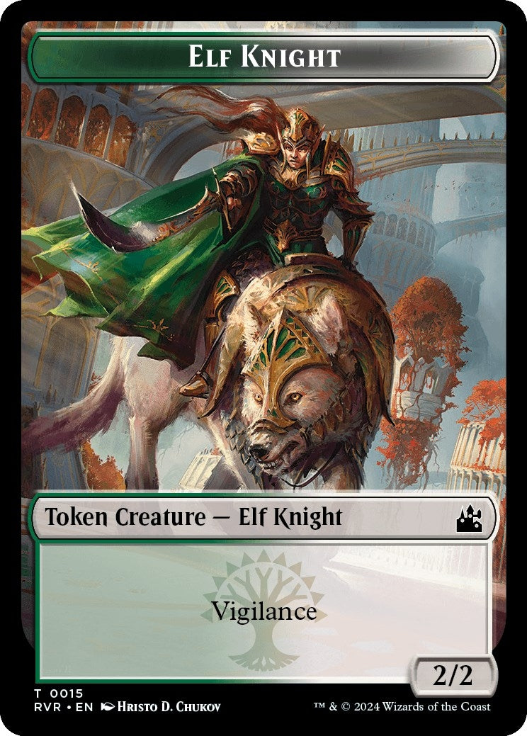 Image for Elf Knight // Zombie Double-Sided Token (15 // 6) (RVR) - Magic: The Gathering