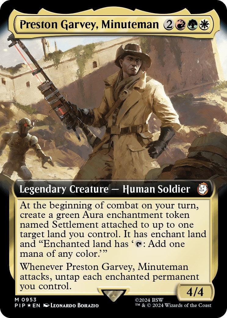 Image for Preston Garvey, Minuteman (Extended Art) (Surge Foil) (953) (PIP) - Magic: The Gathering