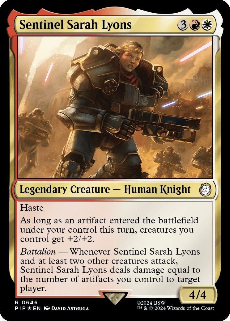 Image for Sentinel Sarah Lyons (Surge Foil) (646) (PIP) - Magic: The Gathering