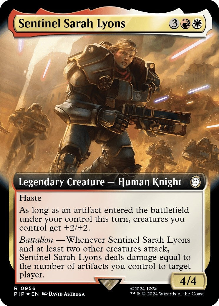 Image for Sentinel Sarah Lyons (Extended Art) (Surge Foil) (956) (PIP) - Magic: The Gathering