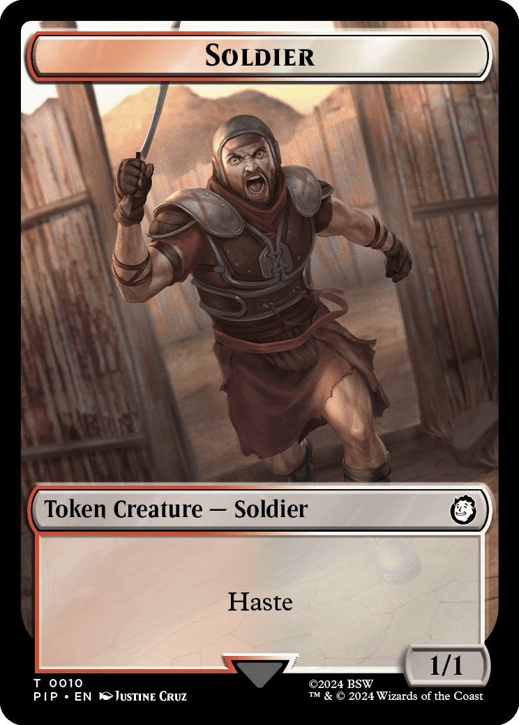 Image for Soldier (0010) // Warrior Double-Sided Token (10 // 5) (PIP) - Magic: The Gathering
