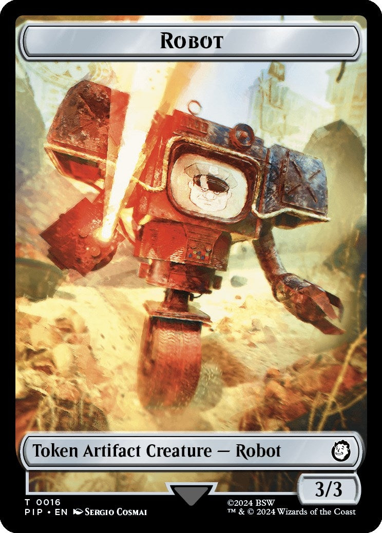 Image for Robot // Treasure (0018) Double-Sided Token (16 // 18) (PIP) - Magic: The Gathering