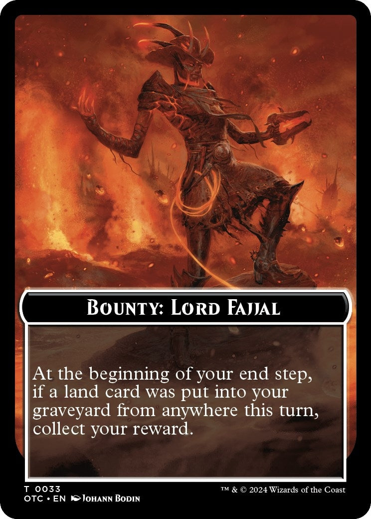 Image for Bounty: Lord Fajjal // Bounty Rules Double-Sided Token (33) (OTC) - Magic: The Gathering