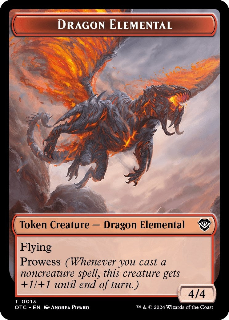 Image for Dragon Elemental // Bird Illusion Double-Sided Token (13 // 4) (OTC) - Magic: The Gathering