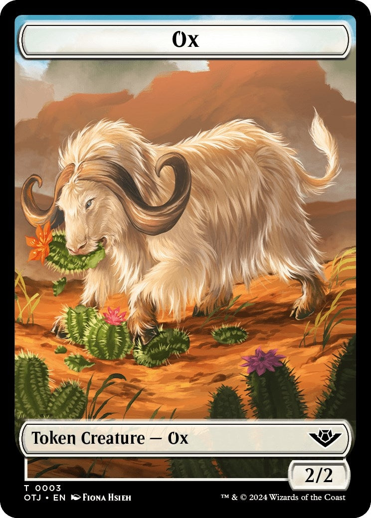 Image for Ox // Plot Double-Sided Token (3 // 20) (OTJ) - Magic: The Gathering