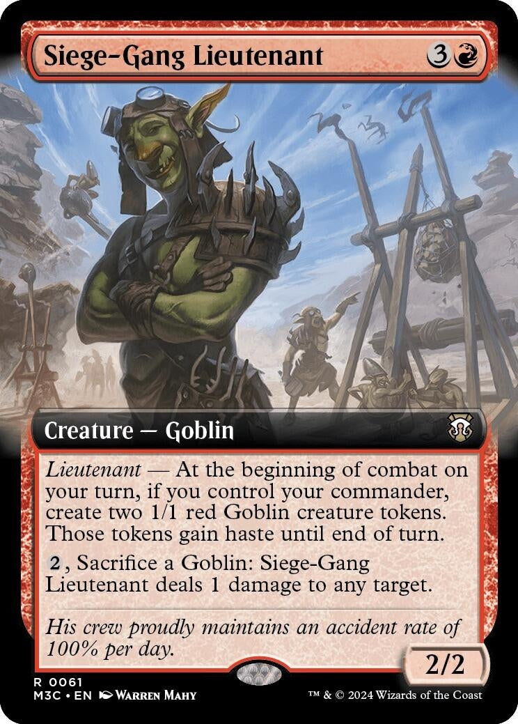 Image for Siege-Gang Lieutenant (Extended Art) (61) (M3C) - Magic: The Gathering
