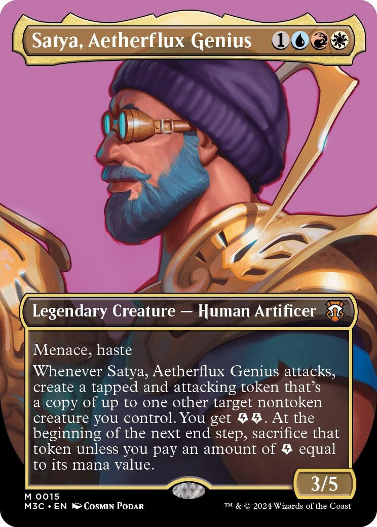 Image for Satya, Aetherflux Genius (Borderless) (15) (M3C) - Magic: The Gathering