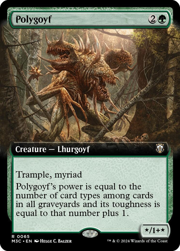 Image for Polygoyf (Extended Art) (Ripple Foil) (65) (M3C) - Magic: The Gathering