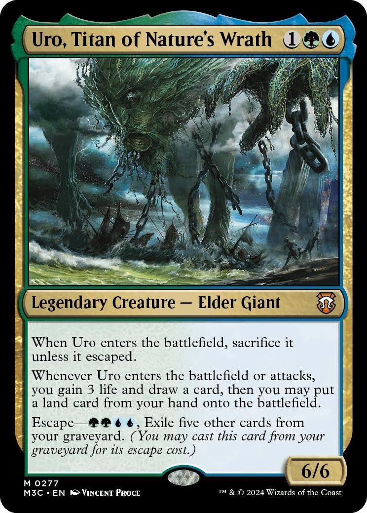 Image for Uro, Titan of Nature's Wrath (Ripple Foil) (277) (M3C) - Magic: The Gathering
