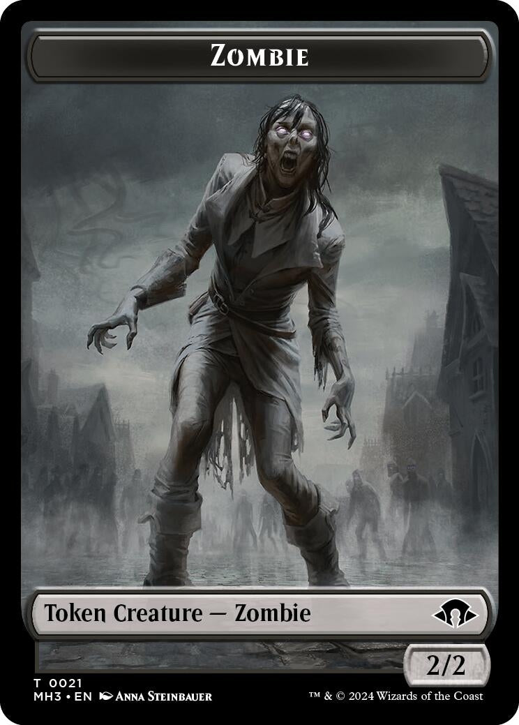 Image for Zombie // Energy Reserve Double-Sided Token (21 // 36) (MH3) - Magic: The Gathering