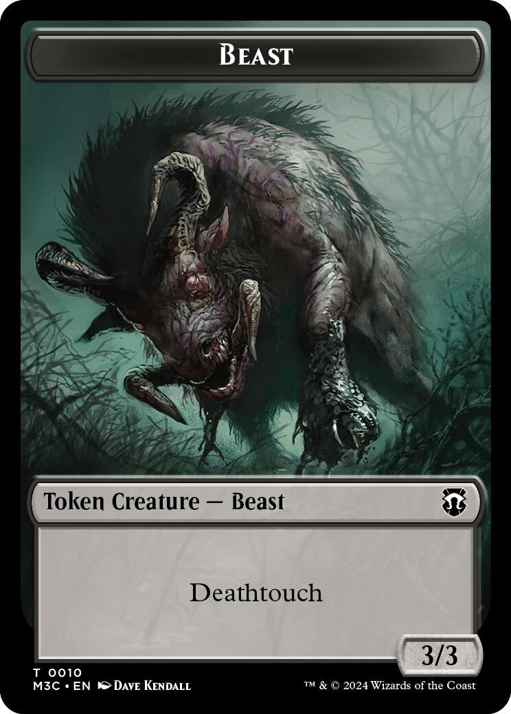 Image for Beast (0010) (Ripple Foil) // Shapeshifter (0008) Double-Sided Token (10 // 8) (M3C) - Magic: The Gathering
