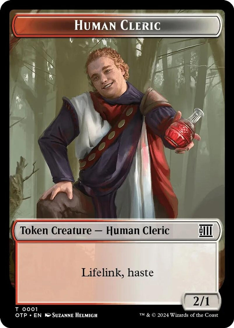 Image for Human Cleric // Plot Double-Sided Token (1 // 20) (OTP) - Magic: The Gathering