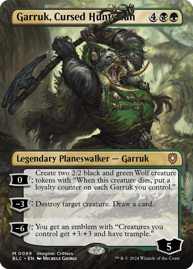 Image for Garruk, Cursed Huntsman (Borderless) (99) (BLC) - Magic: The Gathering