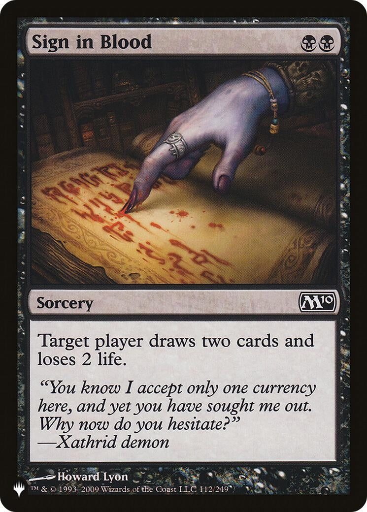 Sign in Blood (M10) (112/249) (LIST)