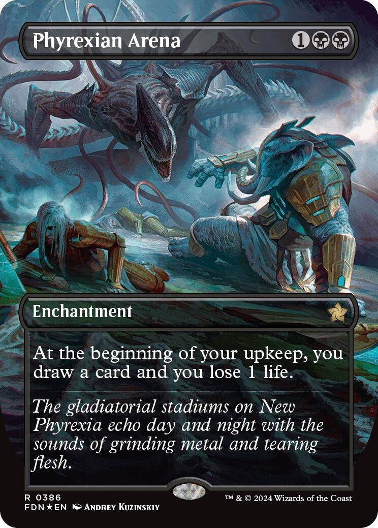 Image for Phyrexian Arena (Borderless) (Mana Foil) (386) (FDN) - Magic: The Gathering
