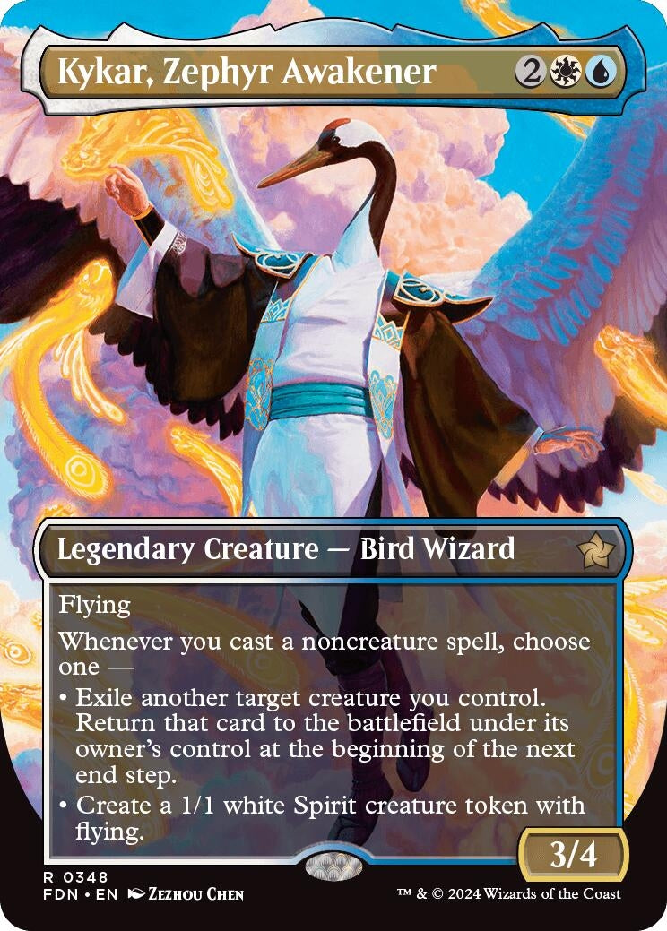 Image for Kykar, Zephyr Awakener (Borderless) (348) (FDN) - Magic: The Gathering