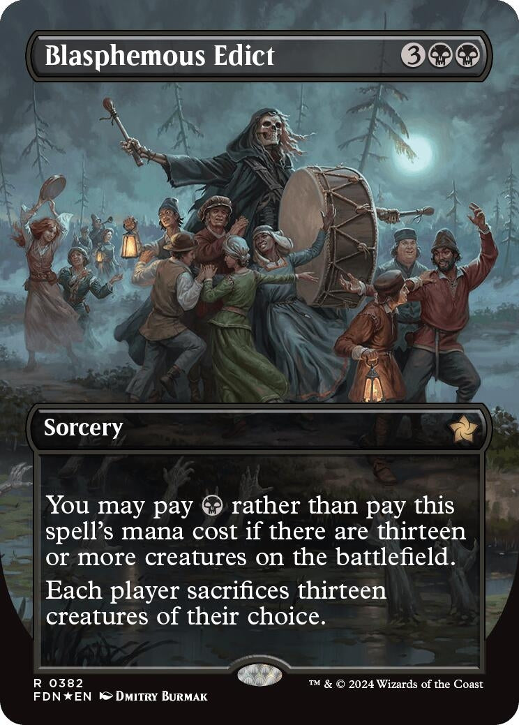Image for Blasphemous Edict (Borderless) (Mana Foil) (382) (FDN) - Magic: The Gathering