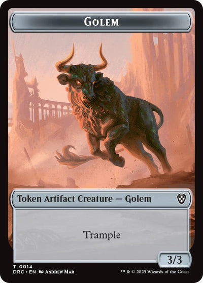 Golem (0014) // Golem (0015) Double-Sided Token (14 // 15) (DRC)