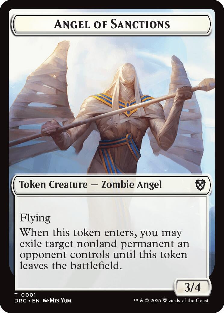 Image for Angel of Sanctions // Zombie (0003) Double-Sided Token (1 // 3) (DRC) - Magic: The Gathering