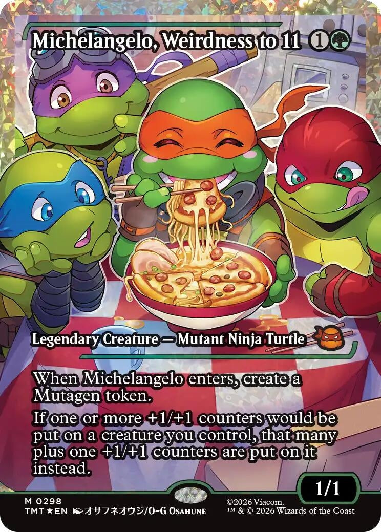 Image for Michelangelo, Weirdness to 11 (Showcase) (Fracture Foil) (298) (TMT) - Magic: The Gathering
