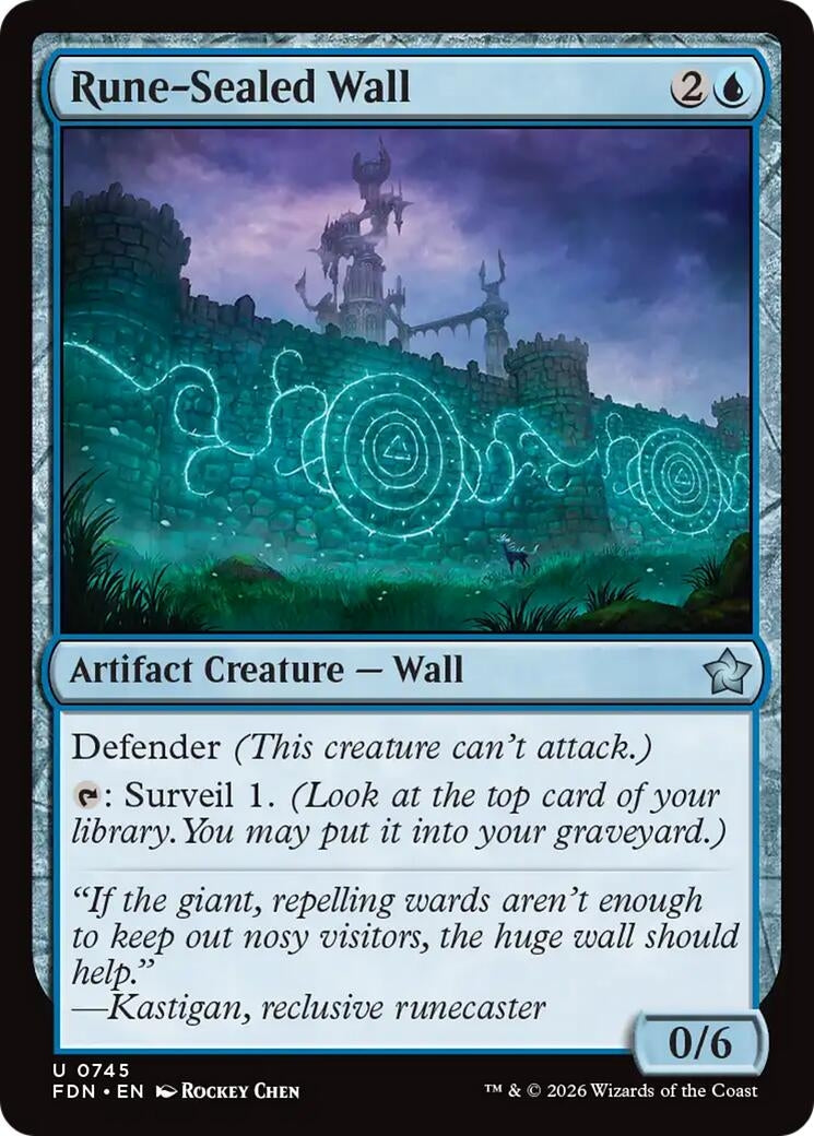 Image for Rune-Sealed Wall (0745) (745) (FDN) - Magic: The Gathering
