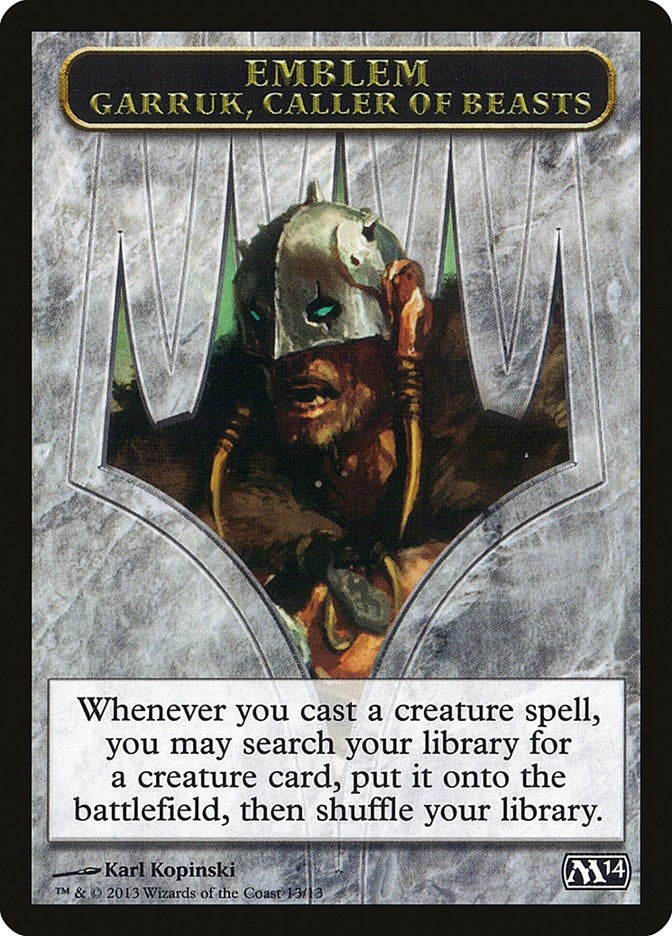 Emblem - Garruk, Caller of Beasts (13) (M14)