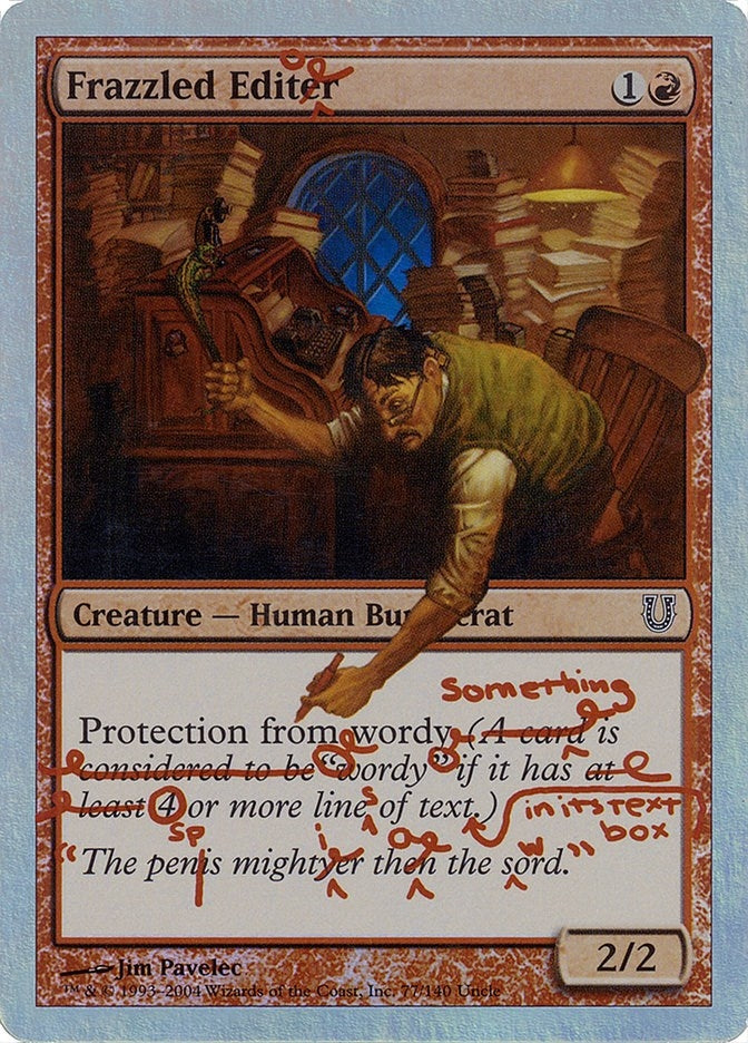 Image for Frazzled Editor (Alternate Foil) (77) (UNH) - Magic: The Gathering